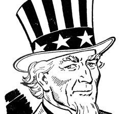 Clip art of Uncle Sam with Hat