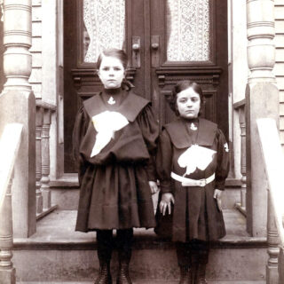 spooky sisters standing steps image