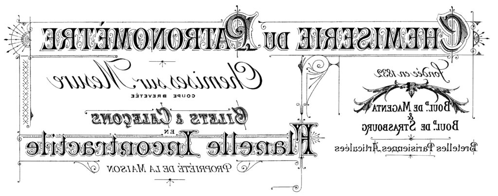 French Haberdashery Reverse Transfer Image