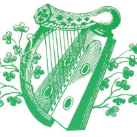Harp Clipart with Clovers