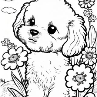 Cute Puppy to Color